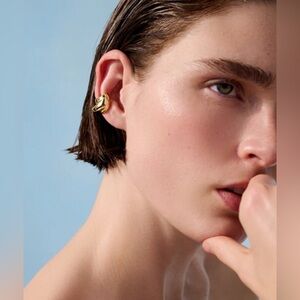 Jenny Bird Lydia Ear Cuff Gold High Polish Sculptural Statement